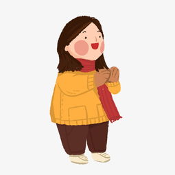 手绘冬季可爱小女孩人物插画图片素材其他格式下载动漫人物大全