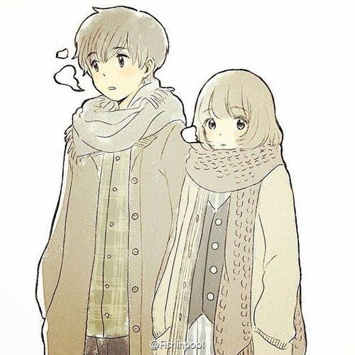 温暖温馨的情侣插画情侣头像侵删