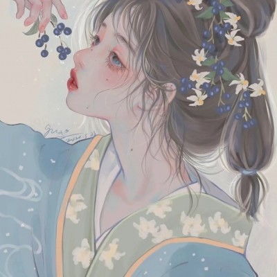 动漫手绘女头手绘古风混搭