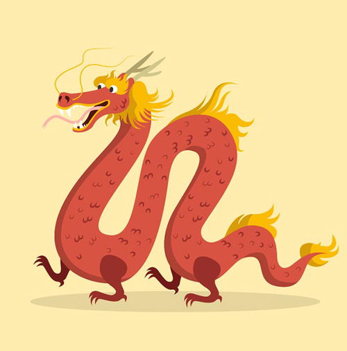 中国传统卡通龙矢量