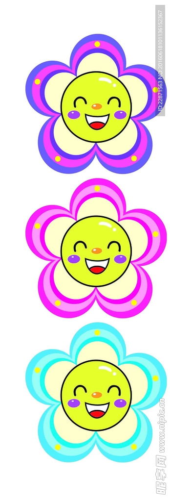 卡通笑脸花设计图