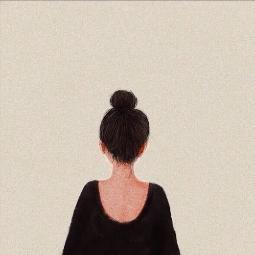 手绘背影女生头像提升自己比迎合他人重要