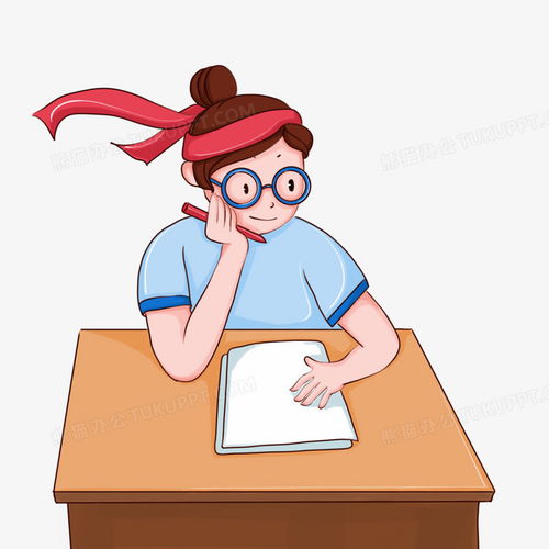 考场思考的女孩场景元素png图片素材免费下载思考png26002600像素熊猫办公