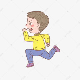 卡通手绘人物奔跑少年素材图片免费下载千库网