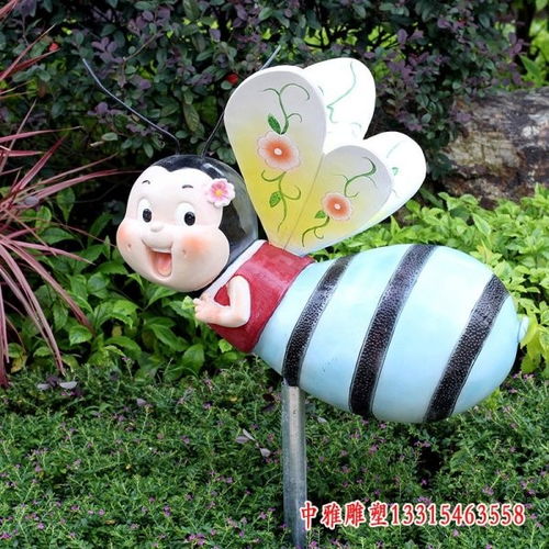 玻璃钢卡通小蜜蜂雕塑河源蜜蜂树脂雕塑价格中雅雕塑