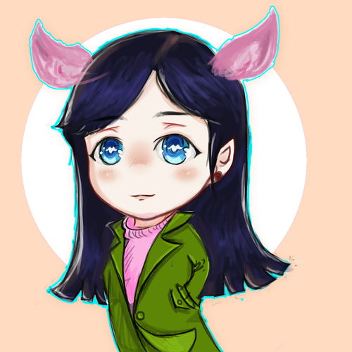 秋天兔耳朵美女卡通