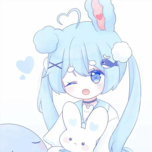 蓝色系可爱女生漫画头像,大海的颜色