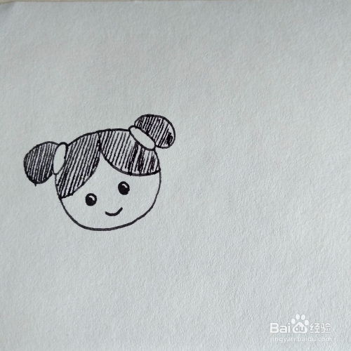 如何画两个一起撑伞躲雨的小女生卡通儿童简笔画