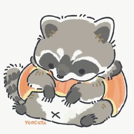 分享一组可可爱爱小浣熊头像