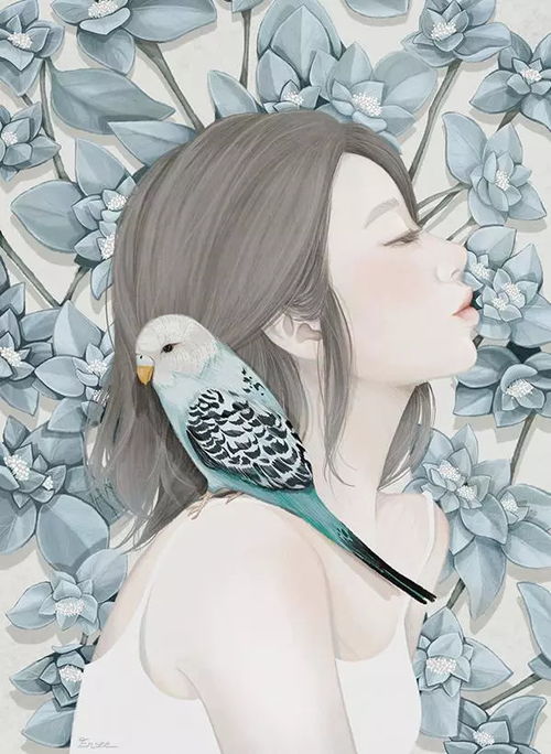 韩国插画师choimikyung女孩与花