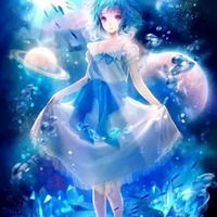 蓝色系列穿蓝色长裙子的动漫女生头像