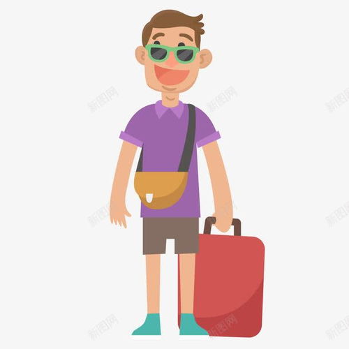 卡通春季旅游的男游客飞机元素免抠png设计图片免费下载页面网页平面电商创意素材旅行人物素材