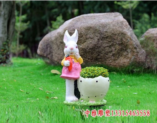 美陈玻璃钢仿真兔子雕塑常德兔子玻璃钢雕塑厂