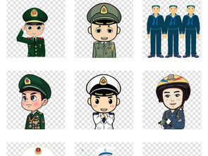 卡通海军陆军空军军人战士士兵武警阅兵军事免扣素材图片模板下载65.71mb建党节丨建军节大全节日