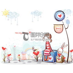 印花矢量图童装卡通人物小女孩小白兔免费素材设计图案原创艺术风psd图片素材下载图芽创意