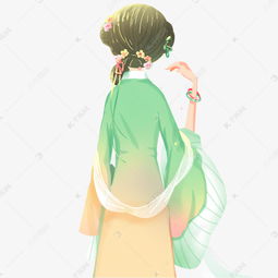 古装美女背影卡通png素材图片免费下载千库网