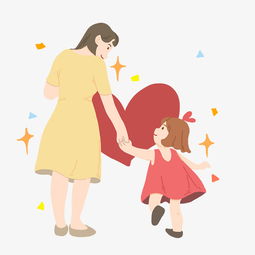 母婴拉着小女孩的妈妈图片素材其他格式下载动漫人物大全