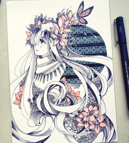 插画师笔下的针管笔动漫女孩,每一张都很吸睛,太美了