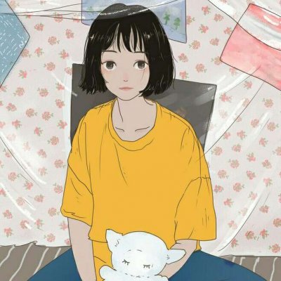 动漫手绘美女头像习惯有你在身边