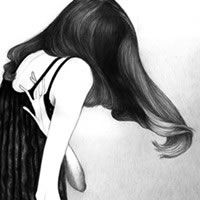 卡通唯美意境黑白头像