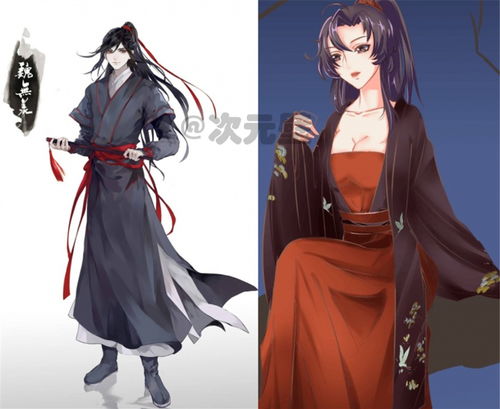 动漫角色性转,魏无羡变美娇娘,柯南变萝莉版基德