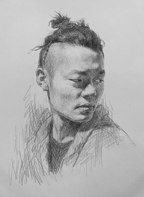 每日一画男青年头像侧脸步骤详解