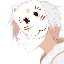 带狸猫面具的动漫男生图片,如下图所示,越多越好