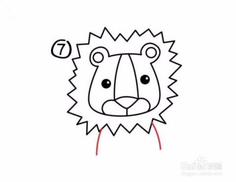 儿童绘画diy卡通狮子简笔画教程