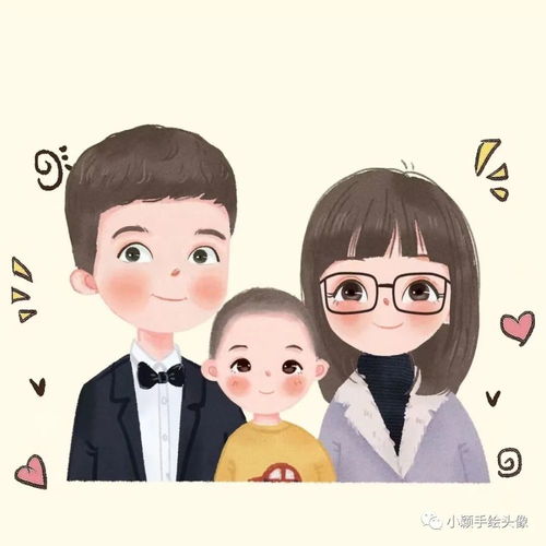 全家福年味头像,一家三口四口动漫头像,简单又好看