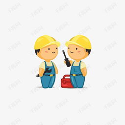 两个可爱卡通人物装修工人素材图片免费下载高清png千库网图片编号9595790