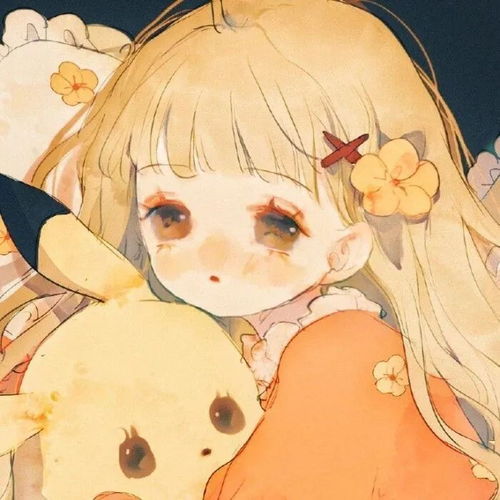 可人的小女孩漫头手绘风