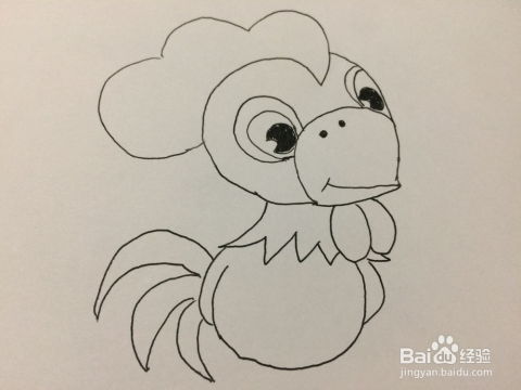 幼儿卡通大公鸡的画法