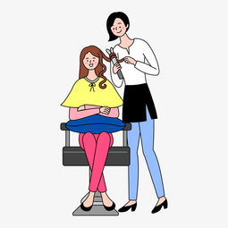 时尚女性剪头发卡通手绘图片素材其他格式下载动漫人物大全