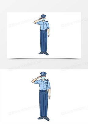 卡通警察敬礼图片简笔画大全