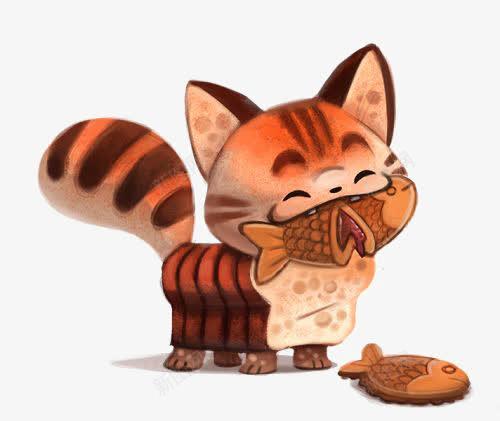 卡通猫咪平面电商创意素材面包片素材