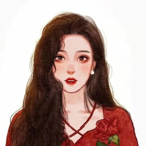 手绘气质红衣女生头像,永远热爱,永远热泪盈眶