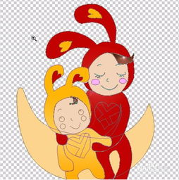 妈妈宝宝卡通图片绘制