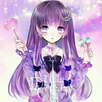 紫色卡通头像紫色可爱卡通女生头像