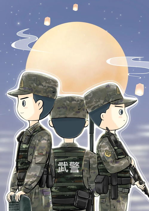 中秋佳节,送你一组军人漫画壁纸