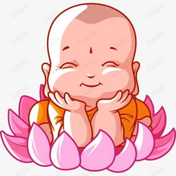 双手托腮小和尚矢量素材图片免费下载高清卡通手绘psd千库网图片编号3566211