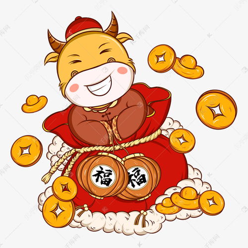 2021年牛年新春如意喜庆福袋牛素材图片免费下载千库网