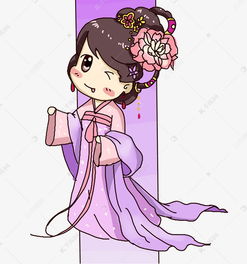 卡通古风古装可爱美女六素材图片免费下载千库网