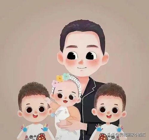 换一换你的头像吧,亲子卡通全家福头像,祝大家除夕快乐