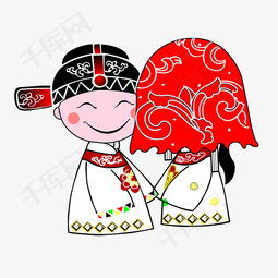 卡通中国风新郎新娘素材图片免费下载高清png千库网图片编号9824519