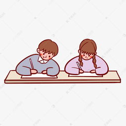 卡通可爱矢量免抠做作业的学生素材图片免费下载千库网