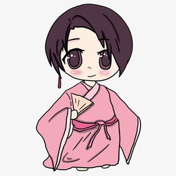 原创手绘拿扇子的女孩png格式图片素材其他格式下载动漫人物大全