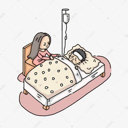 卡通手绘妈妈照顾生病的儿子素材图片免费下载千库网