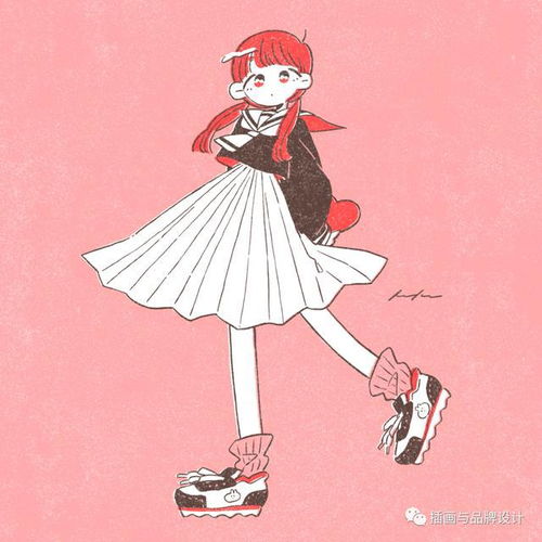 插画丨萌系二次元简笔画美少女,概括充满青春活力的少女日常