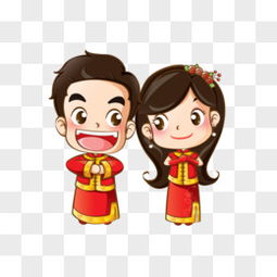 卡通新郎新娘图片素材免费卡通新郎新娘png设计图片大全图精灵
