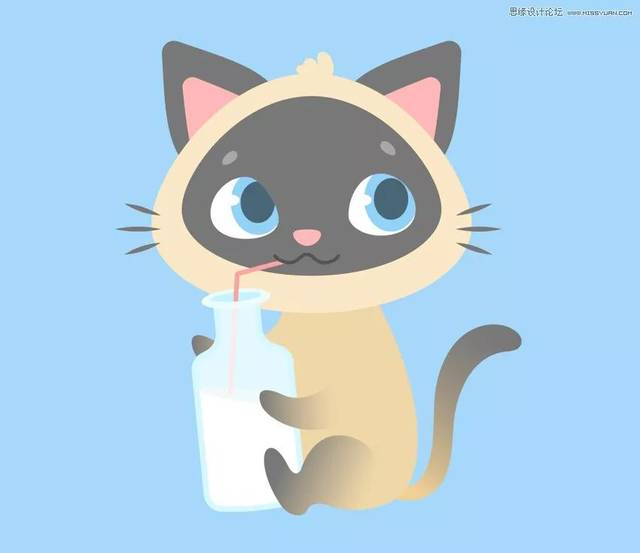 illustrator绘制卡通萌萌风格的猫咪图像